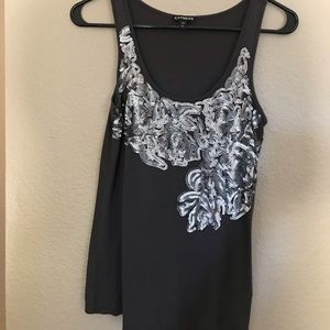 EXPRESS Gray Sequin Tank. Size S